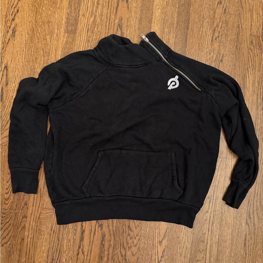 Black Peloton side zip mock neck sweatshirt Size M